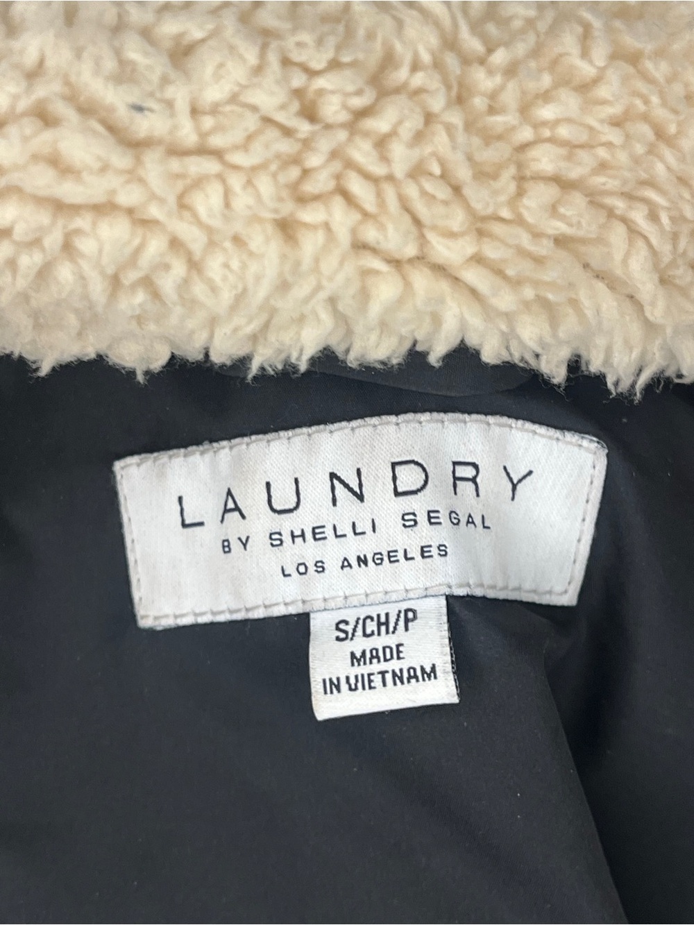 Laundry by Shelli Segal Black Long Puffer Coat Faux Fur Hood S - Picture 3 of 3